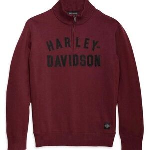 GENUINE HARLEY DAVIDSON 96312-23VM MEN'S XLARGE RED SWEATER 1/4-Zip
